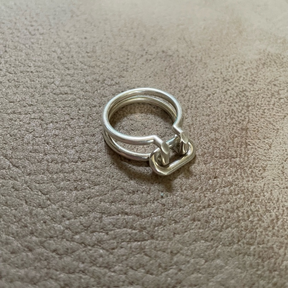 TIFFANY & CO. Sterling Silver “Hardware Two-row” Ring  EUC and Authentic - Picture 2 of 12